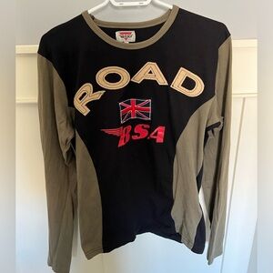 Vintage BSA motorcycle Union Jack fitted longsleeve